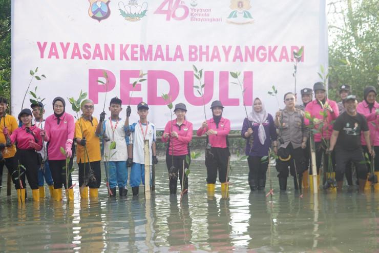 Sambut HUT ke-46, YKB Tanjung Perak Tanam Mangrove Pulihkan Lahan Kritis